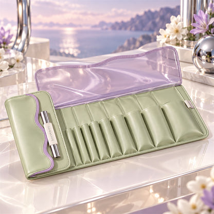 Soraviue Roll-Up Brush Organizer open organization view